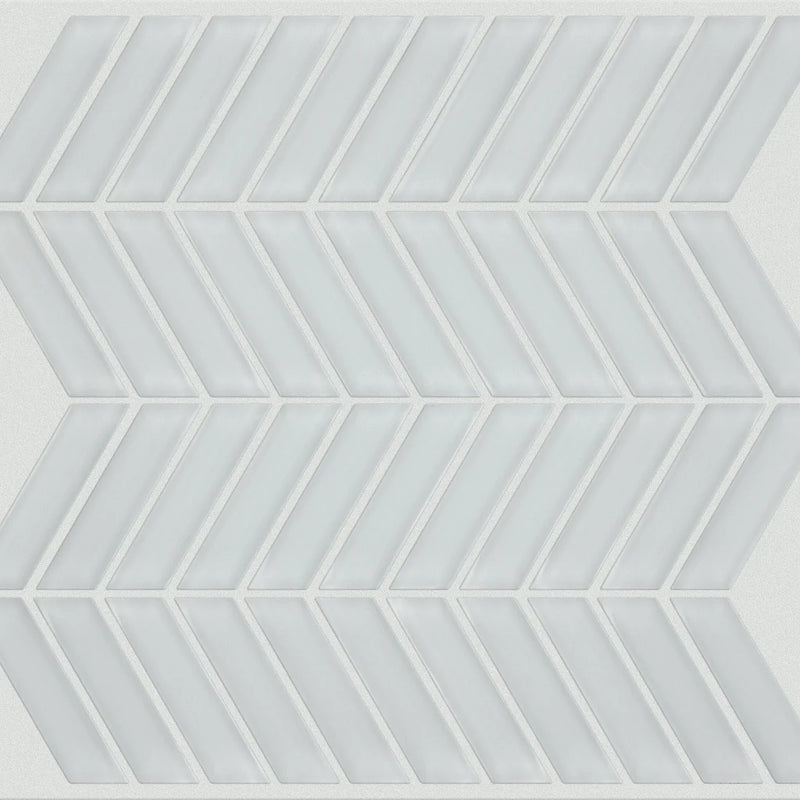 Shaw Tile Cardinal Ice Chevron Glass Mosaic Wall