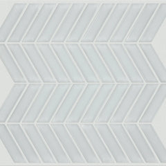 Shaw Tile Cardinal Ice Chevron Glass Mosaic Wall Swatch
