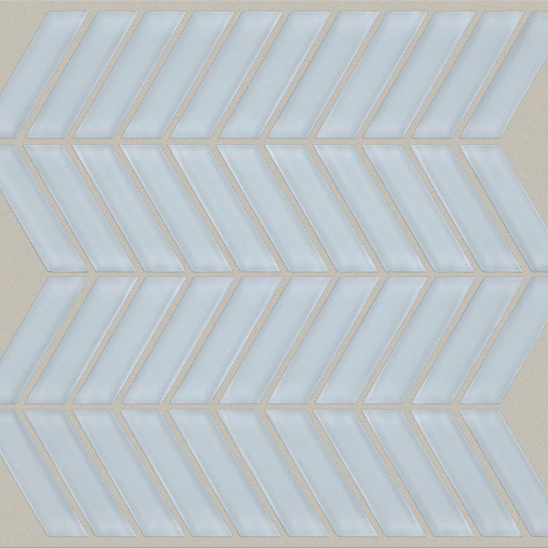 Shaw Tile Cardinal Skylight Chevron Glass Mosaic Wall