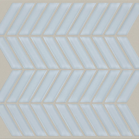 Shaw Tile Cardinal Skylight Chevron Glass Mosaic Wall Swatch
