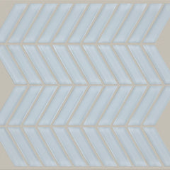 Shaw Tile Cardinal Skylight Chevron Glass Mosaic Wall Swatch