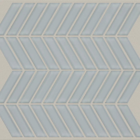 Shaw Tile Cardinal Cloud Chevron Glass Mosaic Wall Swatch