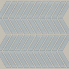 Shaw Tile Cardinal Cloud Chevron Glass Mosaic Wall Swatch