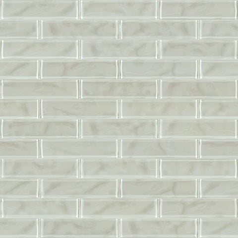 Shaw Tile Cardinal Mist 3x12 Artisan Glass Wall Swatch
