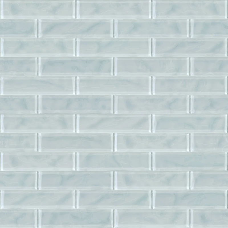 Shaw Tile Cardinal Cloud 3x12 Artisan Glass Wall