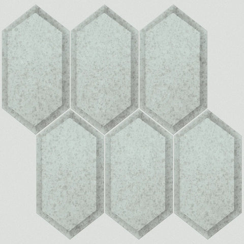 Shaw Tile Lucerne Antique Silver Hexagon Beveled Mosaic Swatch