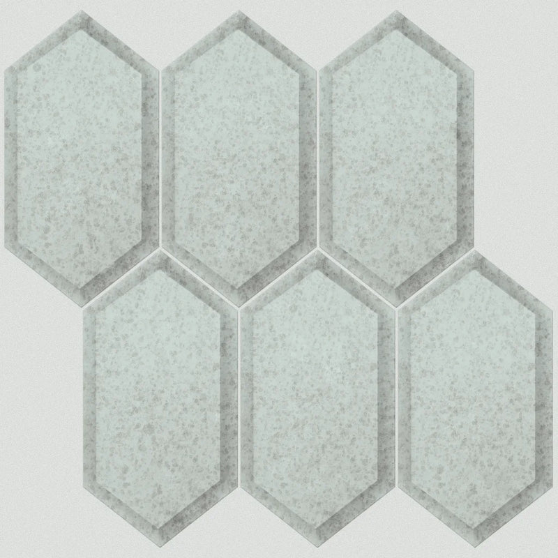 Shaw Tile Lucerne Antique Silver Hexagon Beveled Mosaic