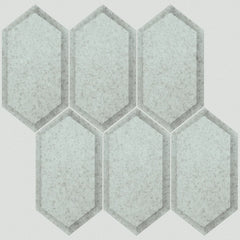 Shaw Tile Lucerne Antique Silver Hexagon Beveled Mosaic Swatch