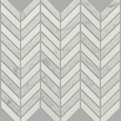 Shaw Tile Chateau Chevron Bianco Carrara 12x12 Swatch