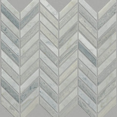 Shaw Tile Chateau Chevron Blue Grigio 12x12 Swatch