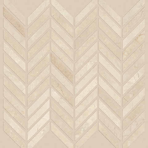 Shaw Tile Chateau Chevron Crema Marfil 12x12 Swatch