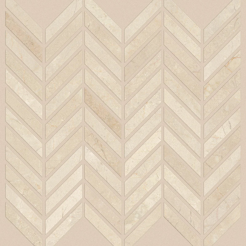 Shaw Tile Chateau Chevron Crema Marfil 12x12