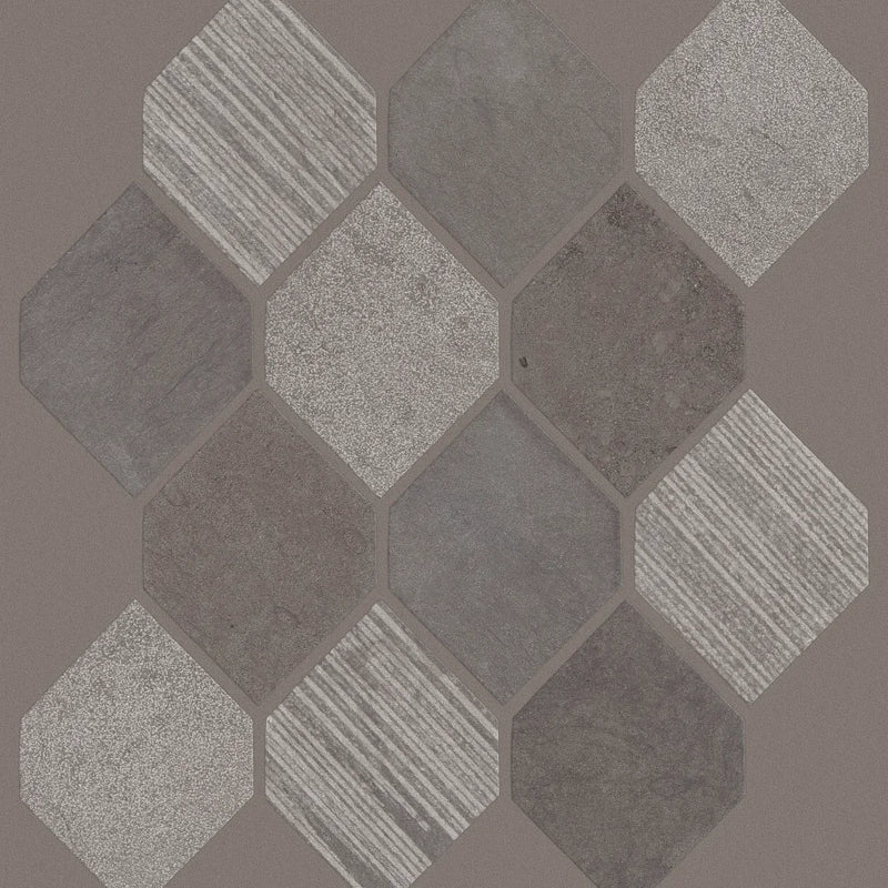 Shaw Tile Boca Foussana Gray Stretch Hexagon Mosaic