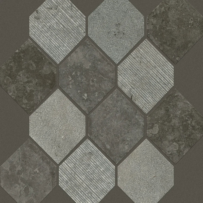 Shaw Tile Boca Milly Gray Stretch Hexagon Mosaic