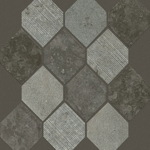 Shaw Tile Boca Milly Gray Stretch Hexagon Mosaic Swatch