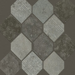 Shaw Tile Boca Milly Gray Stretch Hexagon Mosaic Swatch