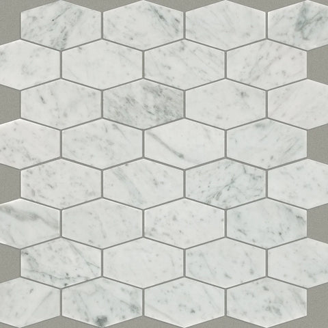 Shaw Tile Chateau Stretch Hexagon Bianco Carrara Swatch