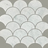 Shaw Tile Chateau Fan Mosaic Bianco Carrara Swatch