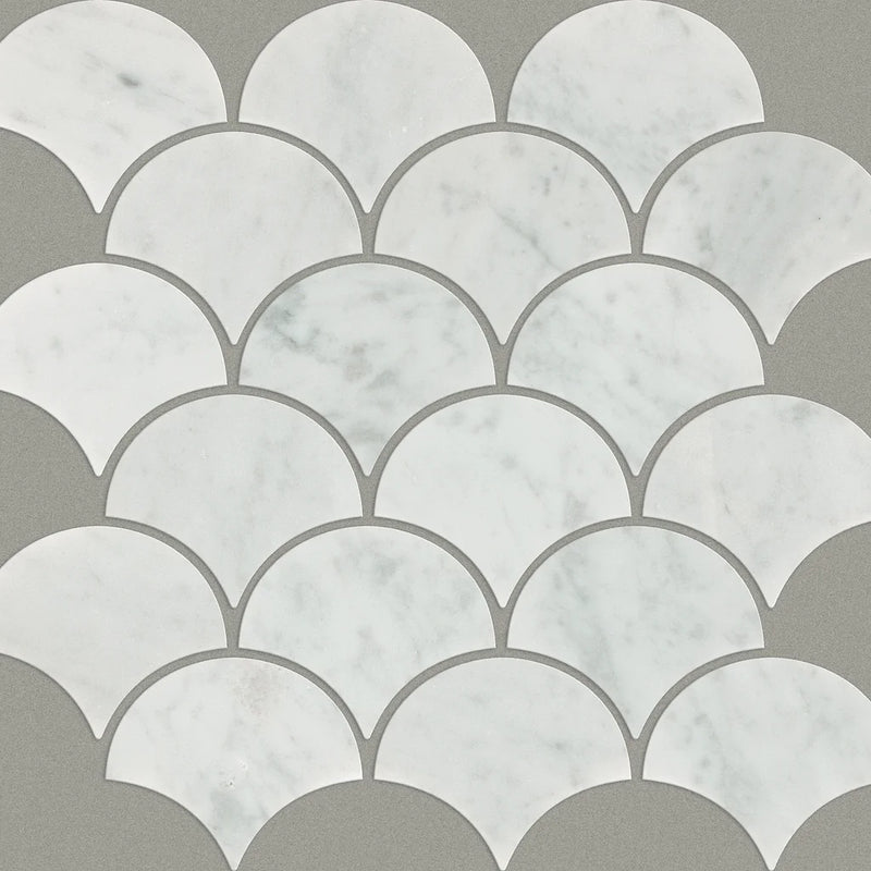 Shaw Tile Chateau Fan Mosaic Bianco Carrara