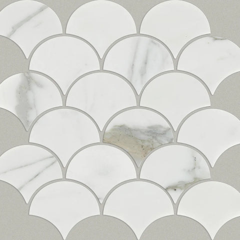 Shaw Tile Chateau Fan Mosaic Calacatta Gold Swatch
