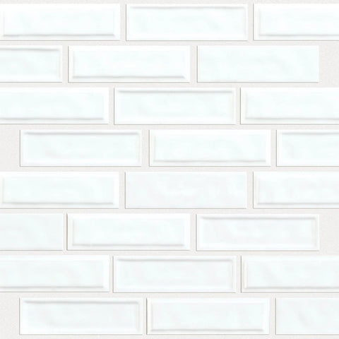 Shaw Tile Geoscapes White Linear Mosaic Swatch