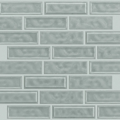 Shaw Tile Geoscapes Light Grey Linear Mosaic Swatch