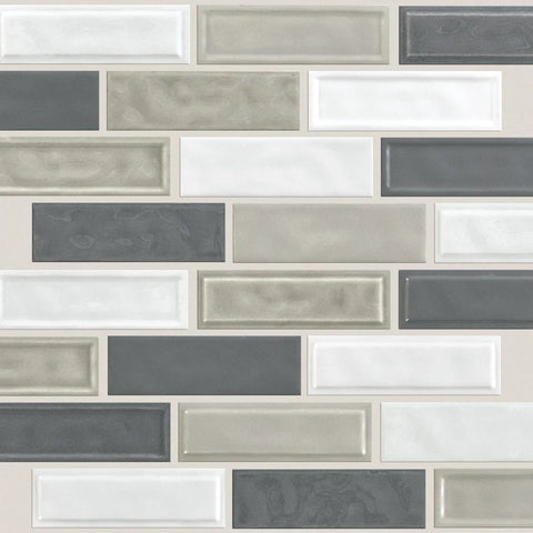 Shaw Tile Geoscapes Warm Blend Linear Mosaic Swatch