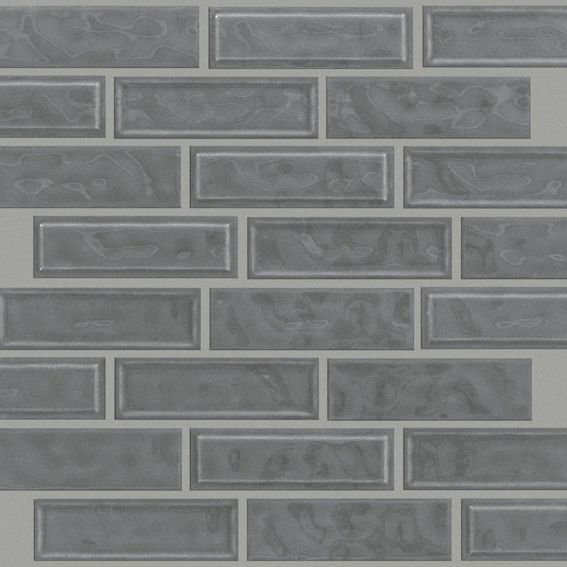 Shaw Tile Geoscapes Dark Grey Linear Mosaic