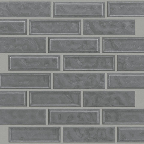 Shaw Tile Geoscapes Dark Grey Linear Mosaic Swatch