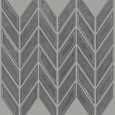 Shaw Tile Geoscapes Dark Grey Chevron Swatch