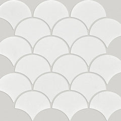 Shaw Tile Chateau Fan Mosaic Thassos Swatch