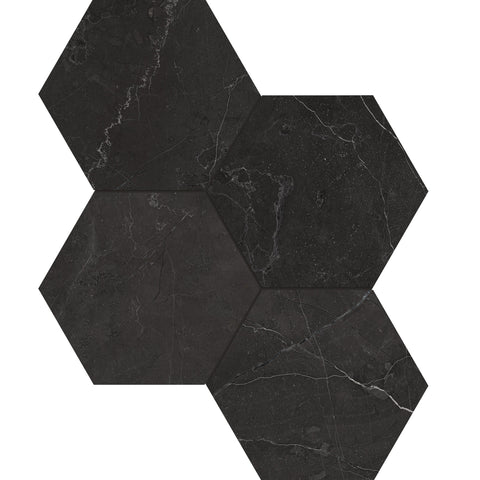 Tile Collection La Marca 6" Hexagon Nero Venato Tile Polished