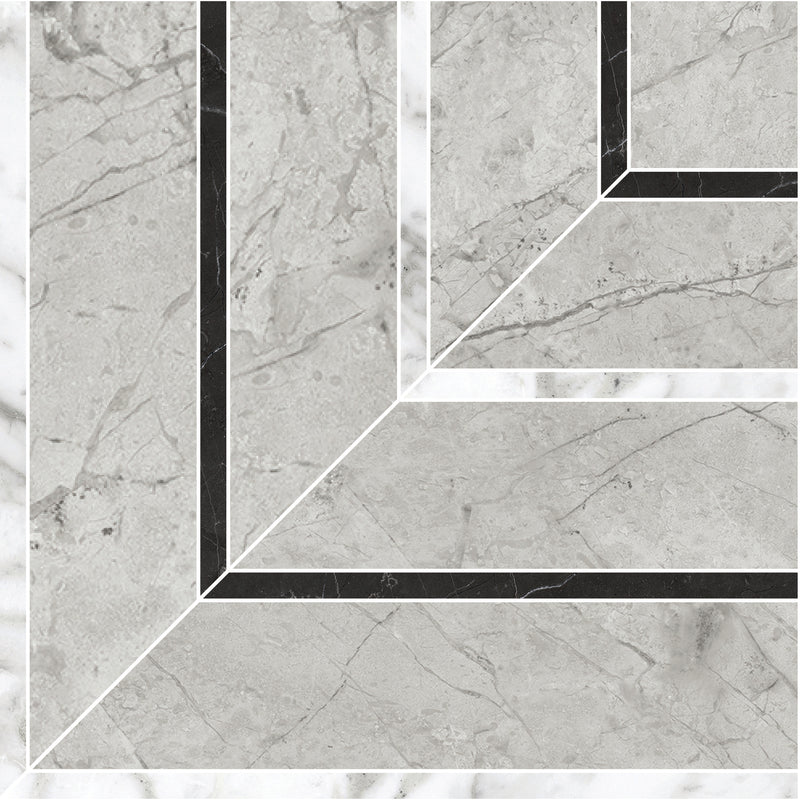 Tile Collection La Marca 8x8 Picco Mosaic Paradiso Argento Tile Honed