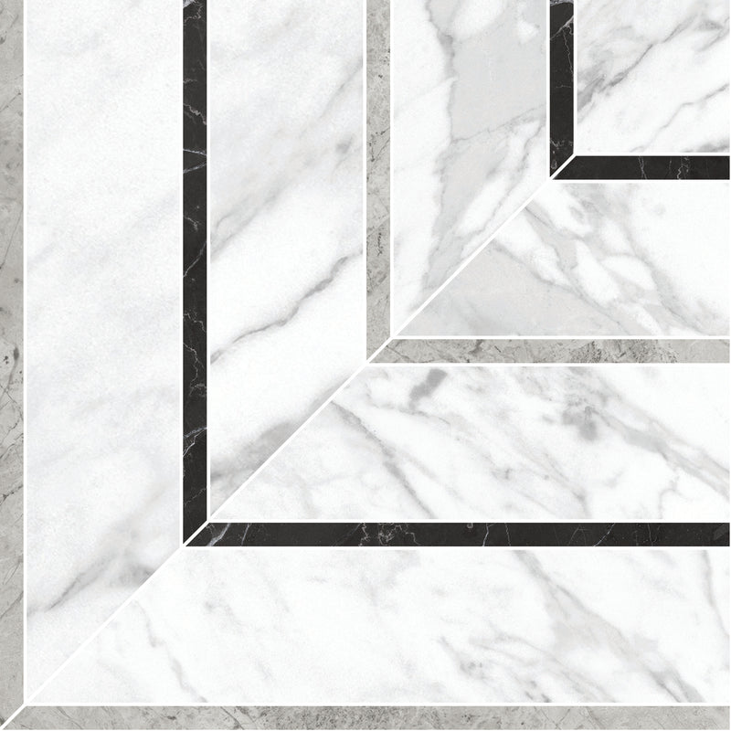 Tile Collection Marca 8x8 Picco Mosaic Statuarietto Tile Honed