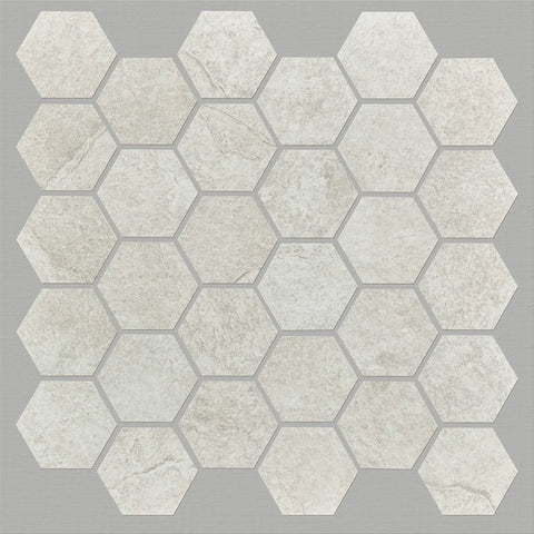 Shaw Tile Crown White Hexagon Mosaic Swatch