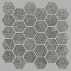 Shaw Tile Crown Smoke Hexagon Mosaic Swatch