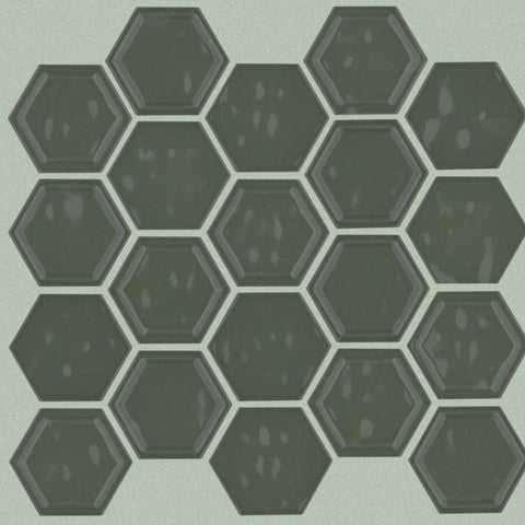 Shaw Tile Geoscapes Moss Green Hexagon Swatch