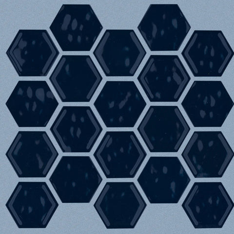Shaw Tile Geoscapes Midnight Blue Hexagon Swatch