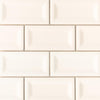 Domino Ceramic Tile Collection Almond Glossy Inverted Beveled - 3"x6"