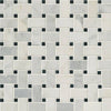 Marble Tile Collection Arabescato Carrara - Black Marble Basket Weave Swatch