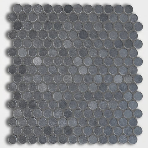 W.D.C. Basalto Honed Penny Round Basalt Mosaic Swatch
