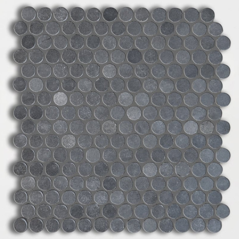 W.D.C. Basalto Honed Penny Round Basalt Mosaic