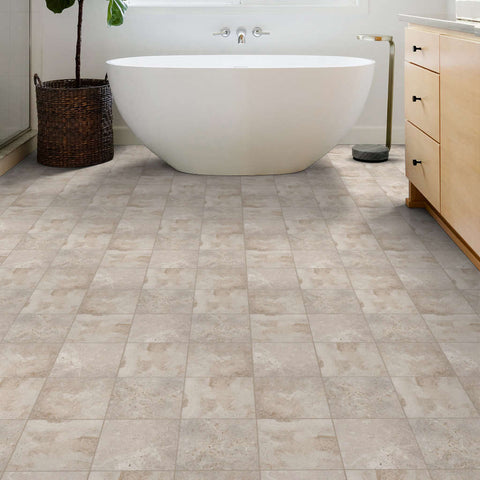 Shaw Tile Basanite Legacy 16x16 Ivory Room Scene