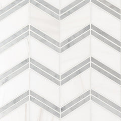 Marble Tile Collection Bianco Dolomite Cheveron Swatch