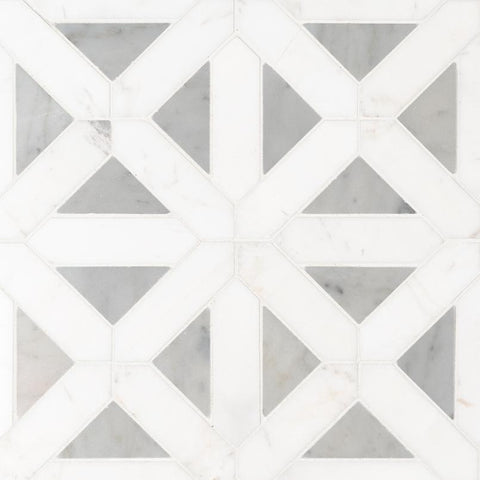 Marble Tile Collection Bianco Dolomite Geometrica Swatch