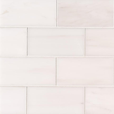 Marble Tile Collection Bianco Dolomite Subway 3"x6" Swatch