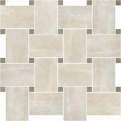 Paramount Tile Fossil Crema 12" x 12" Matte Basket Weave Mosaic Sample