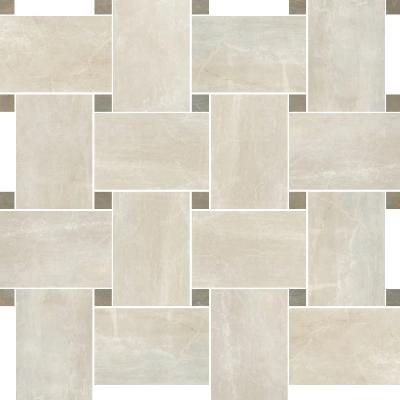 Paramount Tile Fossil Crema 12" x 12" Semi-Polished Basket Weave Mosaic Sample