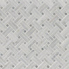Marble Tile Collection Carrara White Basketweave Pattern Swatch
