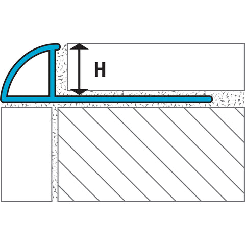 Laticrete Round Edge Profiles Coated Aluminum Manhattan Grey